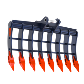 2 Ton Excavator Rake Attachment | For Landscaping & Debris Clearing