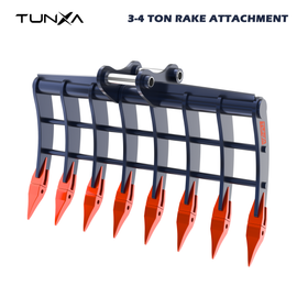3-4 Ton Excavator Rake Attachment | For Landscaping & Debris Clearing