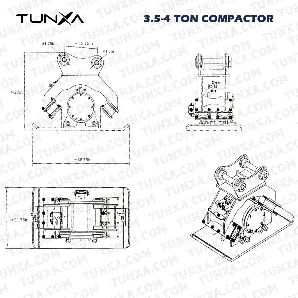 3.5-4 Ton Compactor | Excavator Vibratory Rammer