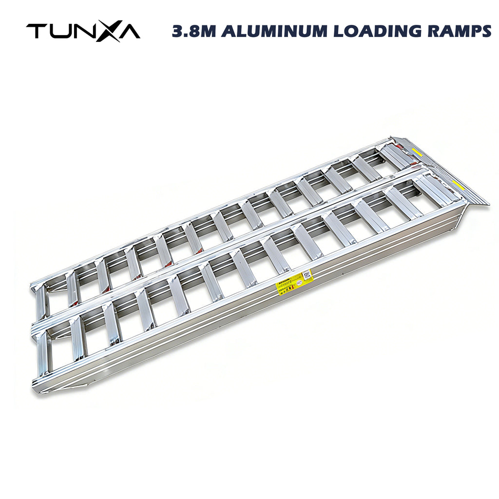 12.5' x 17.3" Aluminum Ramps with Flared Ends & Anti-Slip Design - 14,000-lb