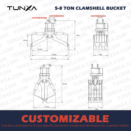 5-8 Ton Clamshell Bucket | Customizable