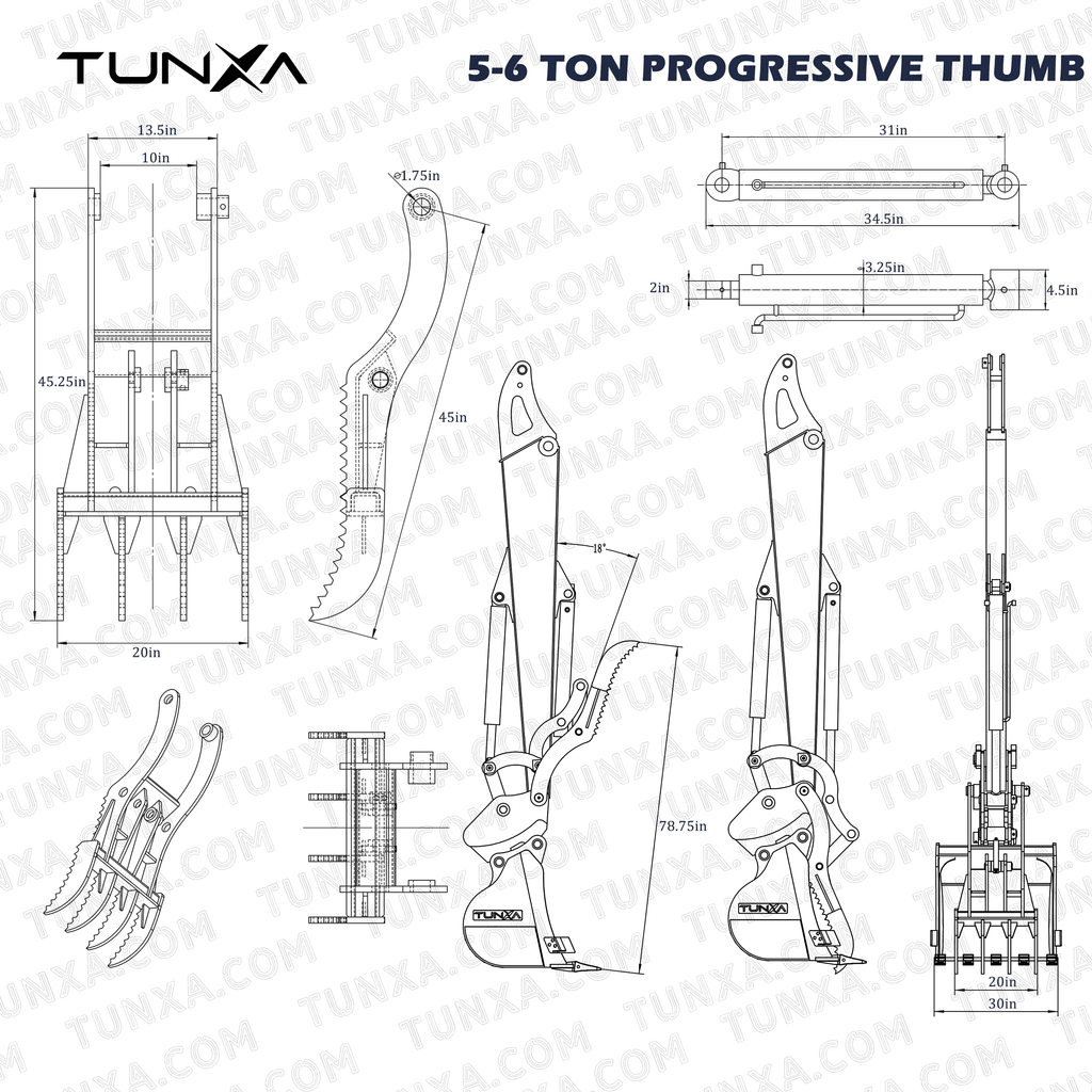 5-6 Ton Progressive Thumb | For Enhanced Grabbing & Holding