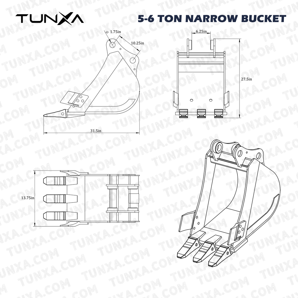 5-6 Ton Narrow Excavator Bucket | For Precision Digging