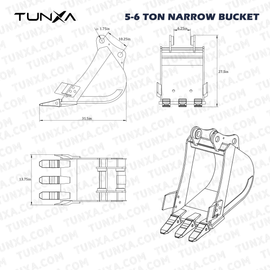 5-6 Ton Narrow Excavator Bucket | For Precision Digging