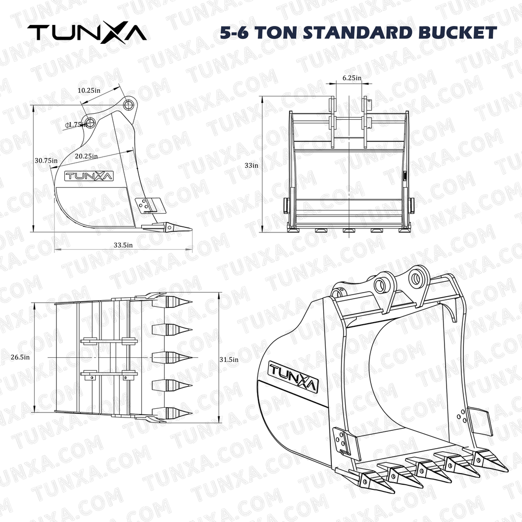 5-6 Ton Standard Excavator Bucket