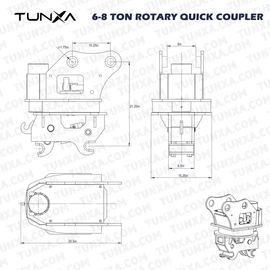 6-8 Ton | Rotary Hydraulic Quick Coupler