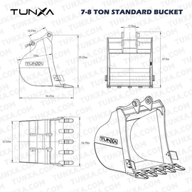 7-8 Ton Standard Excavator Bucket | For Intensive Digging