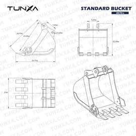 Standard Bucket for 7,000-9,000 lb Excavators