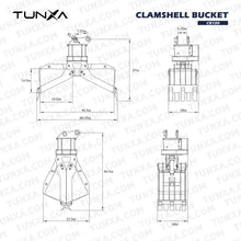 Load image into Gallery viewer, Clamshell Bucket for 10,000-15,000 lb Excavators