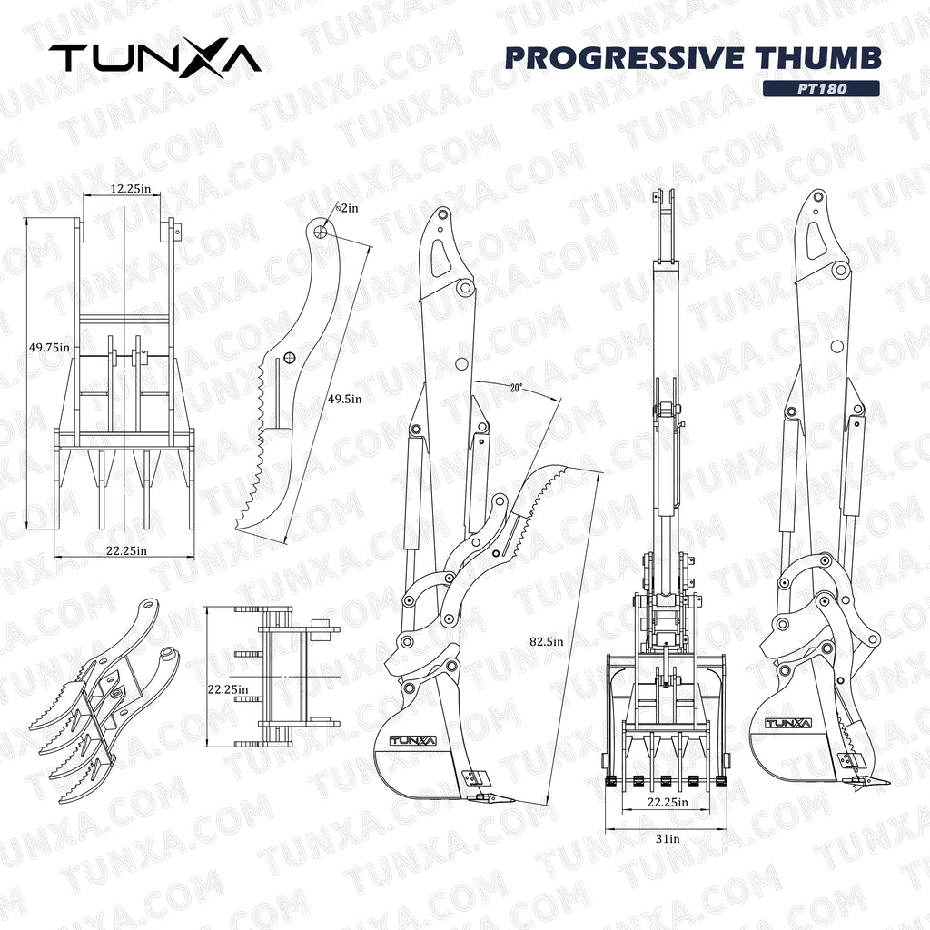 Progressive Thumb for 18,000-20,000 lb Excavators