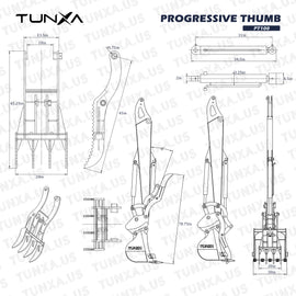 [PT100]-Progressive Thumb for 10,000-15,000 lb Excavators