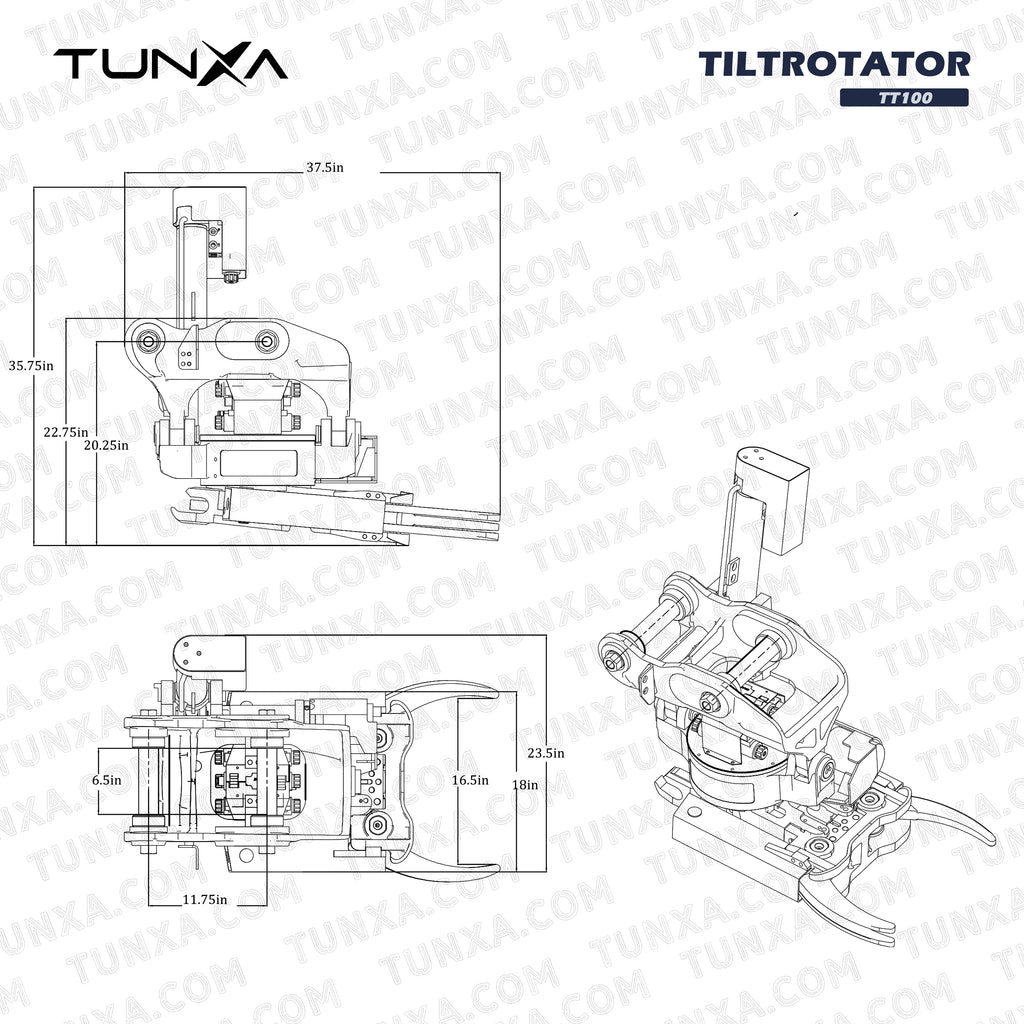 Tiltrotator with Grapple for 10,000-15,000 lb Excavators