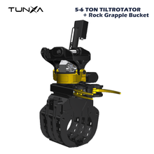 Load image into Gallery viewer, 5-6 Ton Excavator Tiltrotator and Rock Grapple Bucket